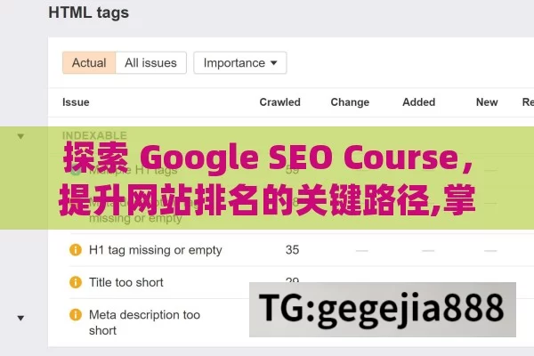 探索 Google SEO Course，提升网站排名的关键路径,掌握谷歌SEO技术，提升网站排名的关键